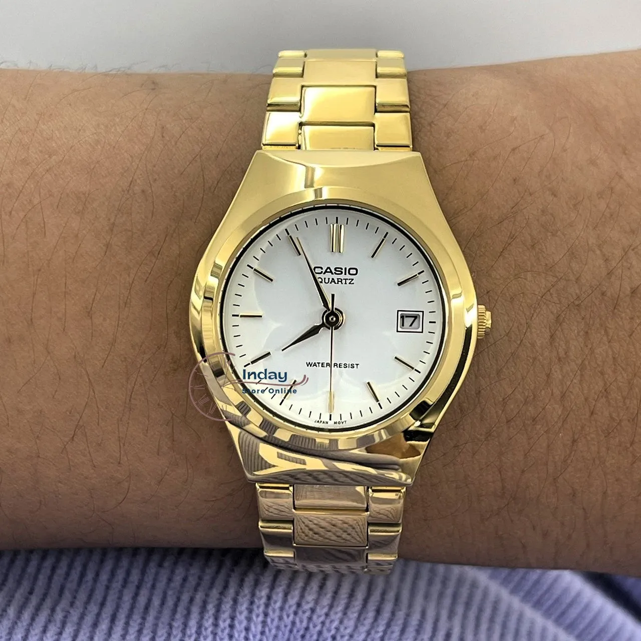 Casio Fashion Women's Watch LTP-1170N-7A Gold Plated Stainless Steel Band Mineral Glass