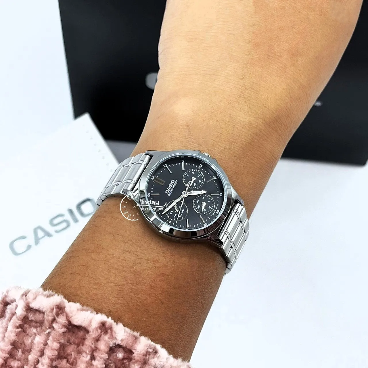 Casio Standard Women's Watch LTP-V300D-1A Silver Plated Stainless Steel Strap