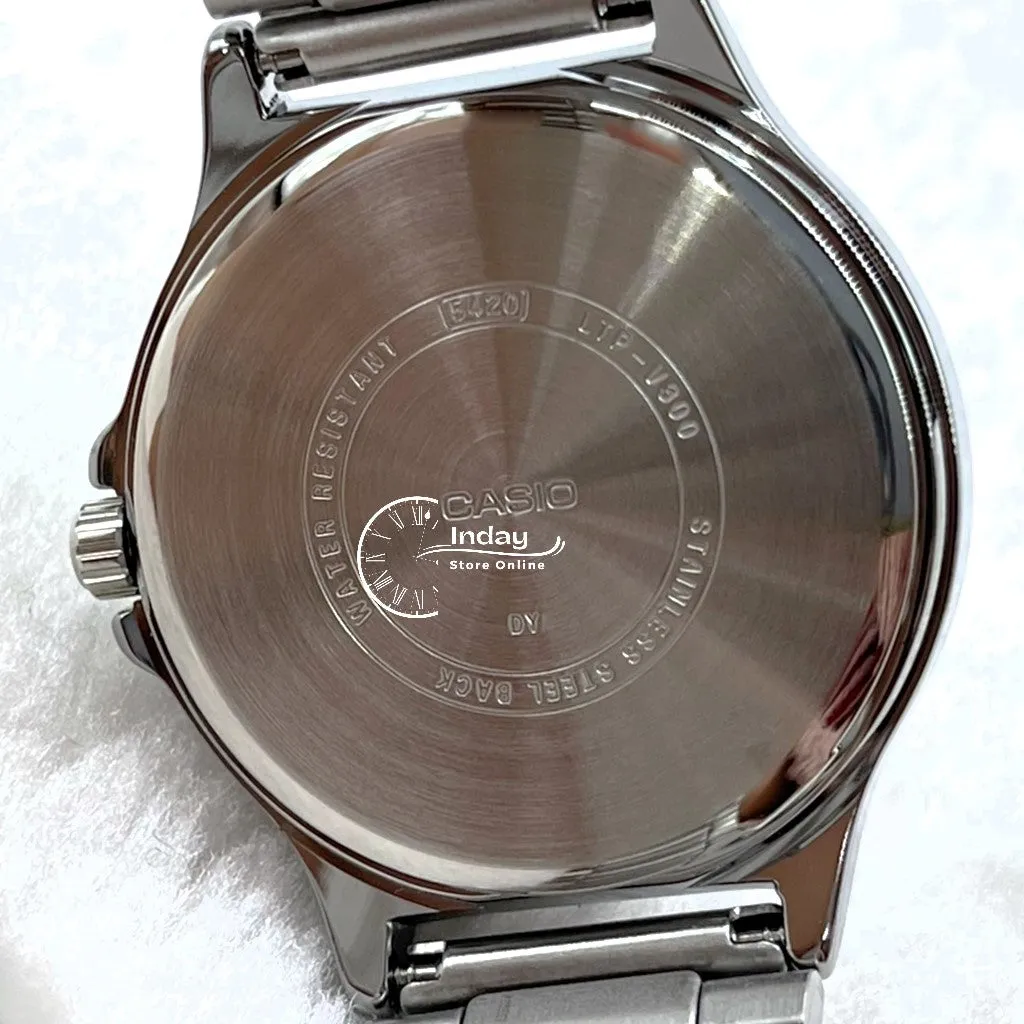 Casio Standard Women's Watch LTP-V300D-1A Silver Plated Stainless Steel Strap