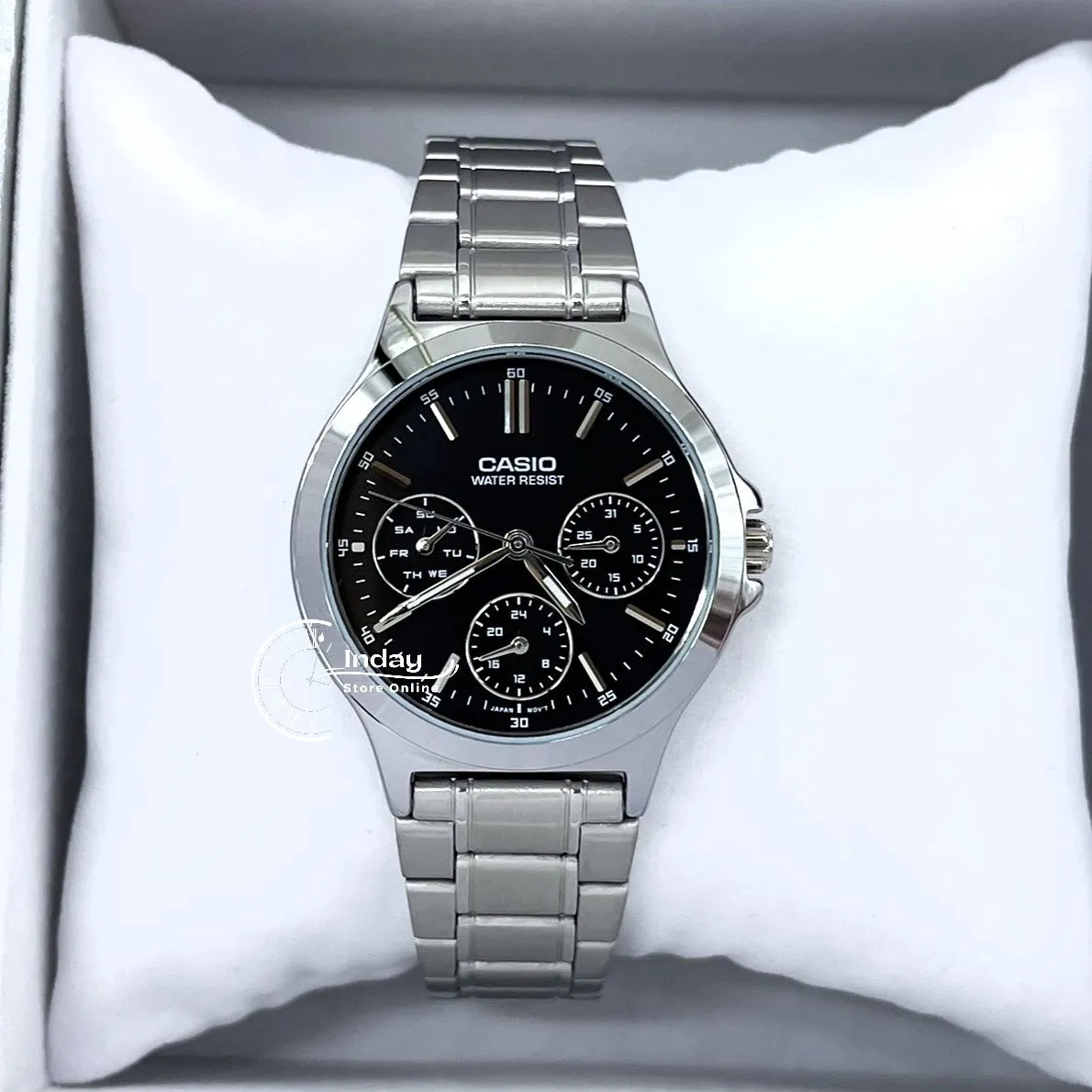 Casio Standard Women's Watch LTP-V300D-1A Silver Plated Stainless Steel Strap