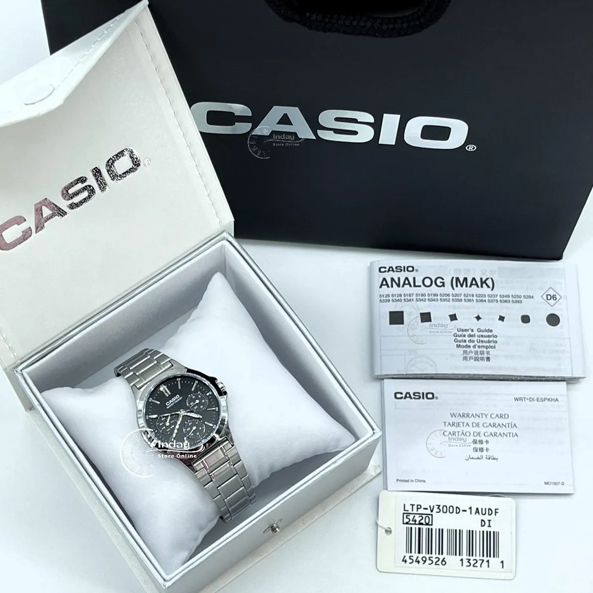 Casio Standard Women's Watch LTP-V300D-1A Silver Plated Stainless Steel Strap