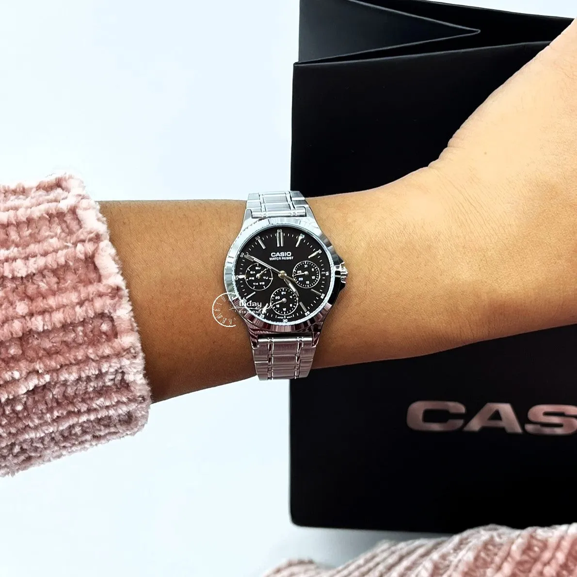 Casio Standard Women's Watch LTP-V300D-1A Silver Plated Stainless Steel Strap