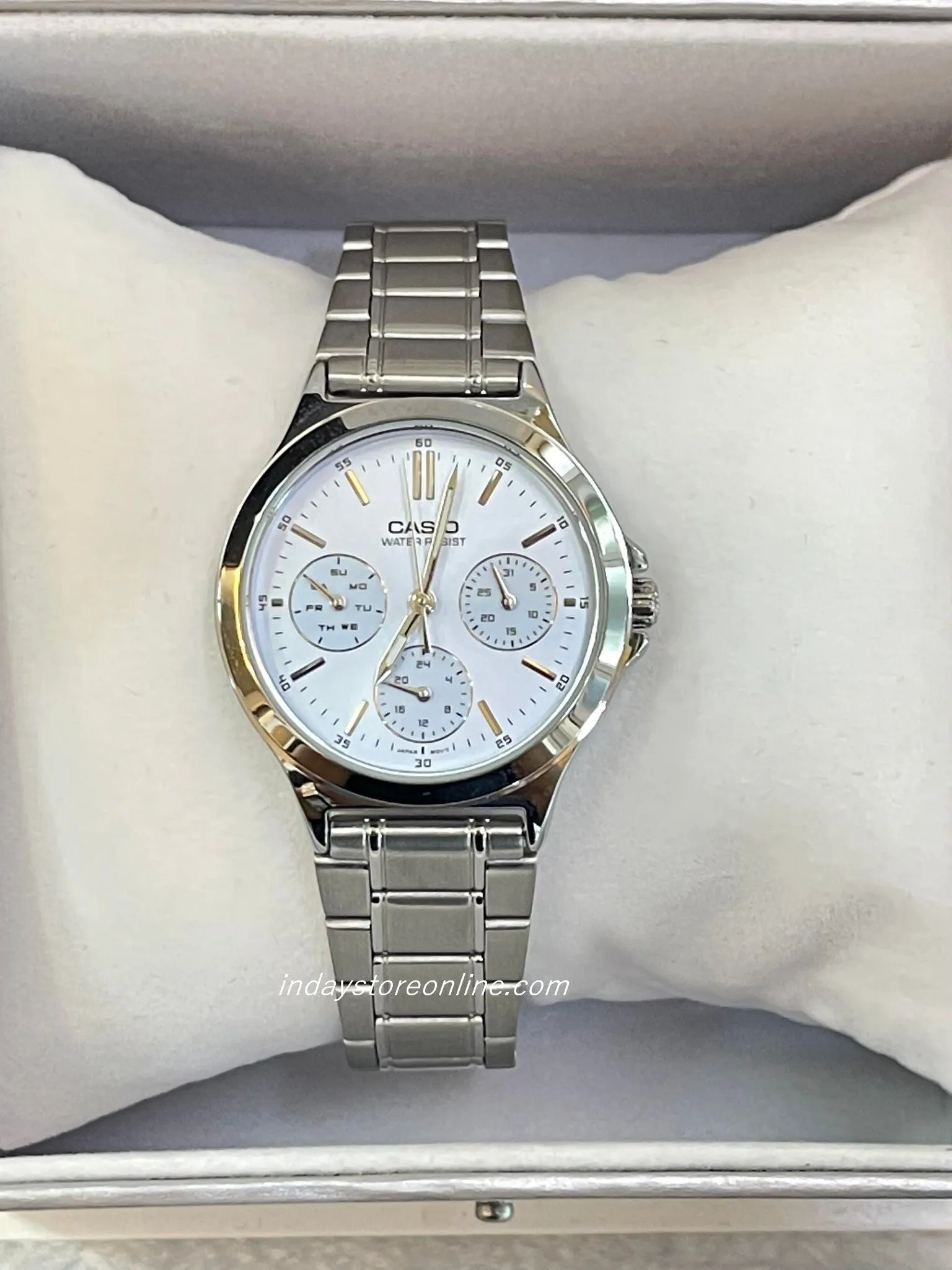 Casio Standard Women's Watch LTP-V300D-2A Silver Plated Stainless Steel Strap