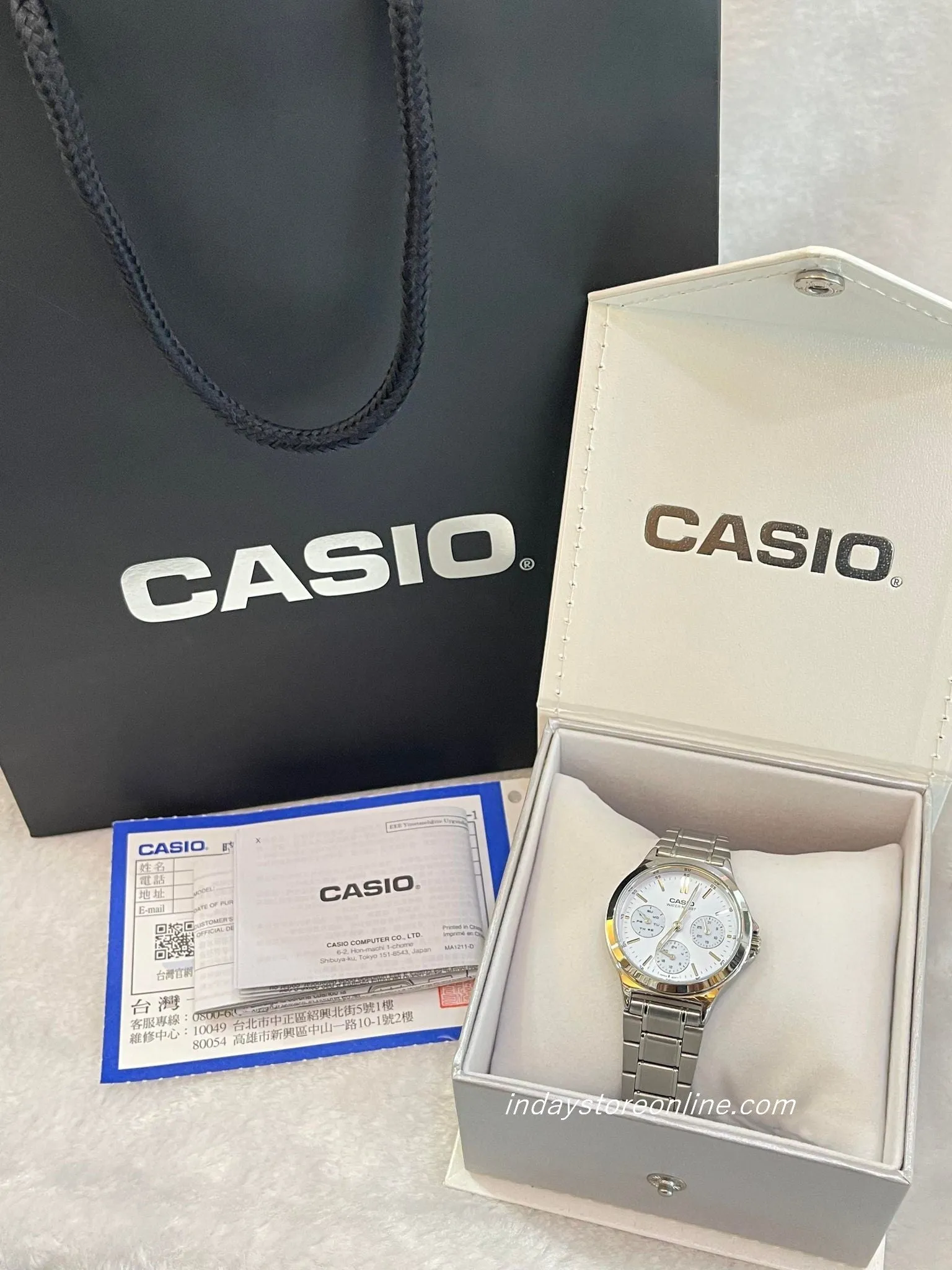 Casio Standard Women's Watch LTP-V300D-2A Silver Plated Stainless Steel Strap