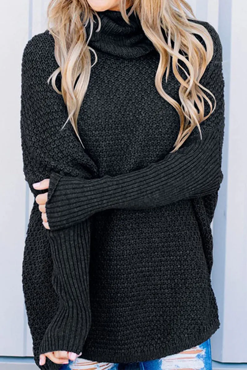 Casual Solid Color Half A Turtleneck Sweaters(5 Colors)