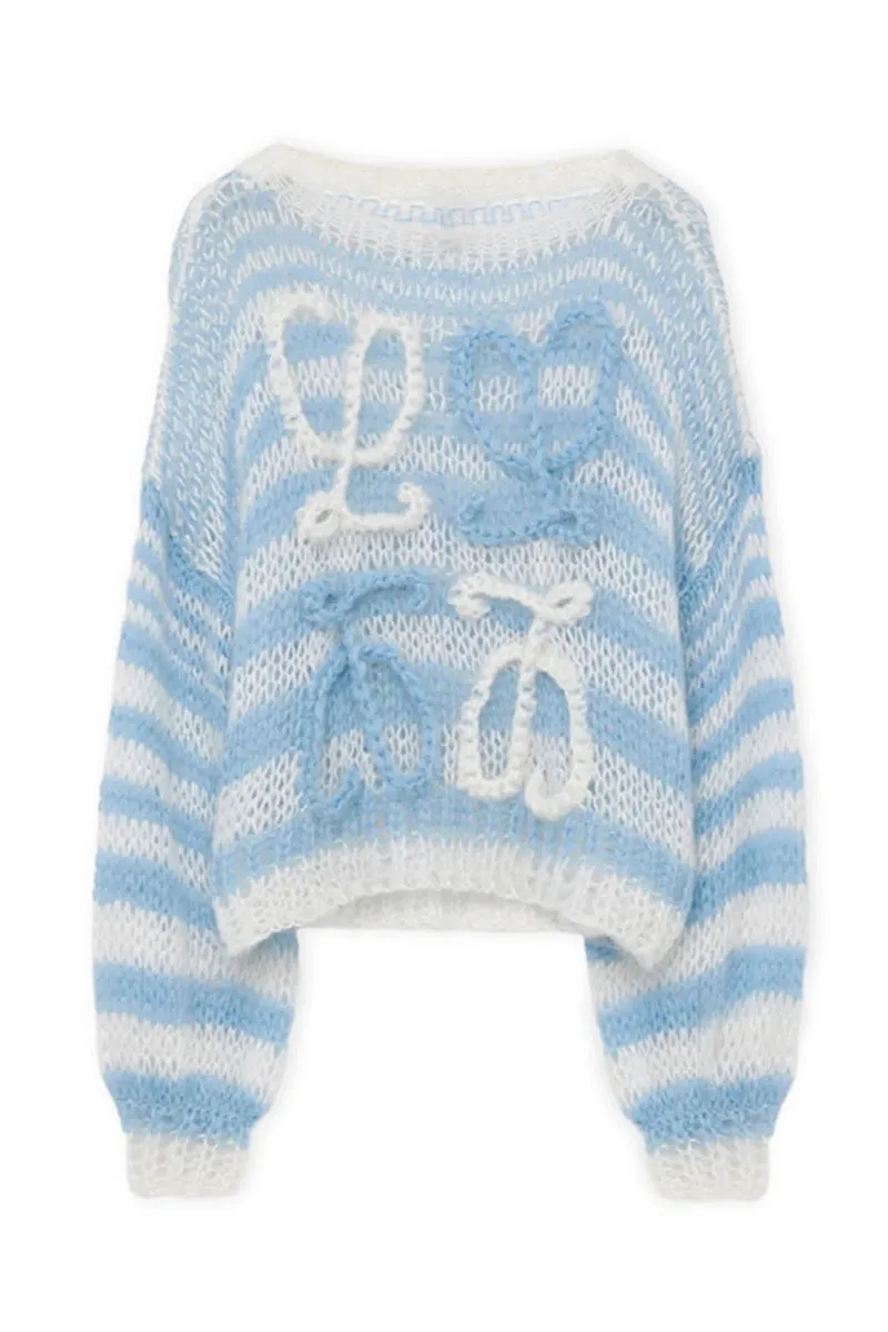 Casual Striped Patchwork O Neck Sweaters