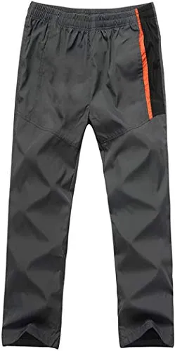 CBlue Men's Running Windbreaker Gym and Sports Tracksuit (Large, Black / Grey / Orange)