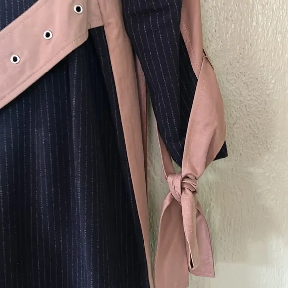 CHIC SPRING TRENCH_NWT $149! Zara Tan Double-Breasted Mixed Fabric Trench Jacket