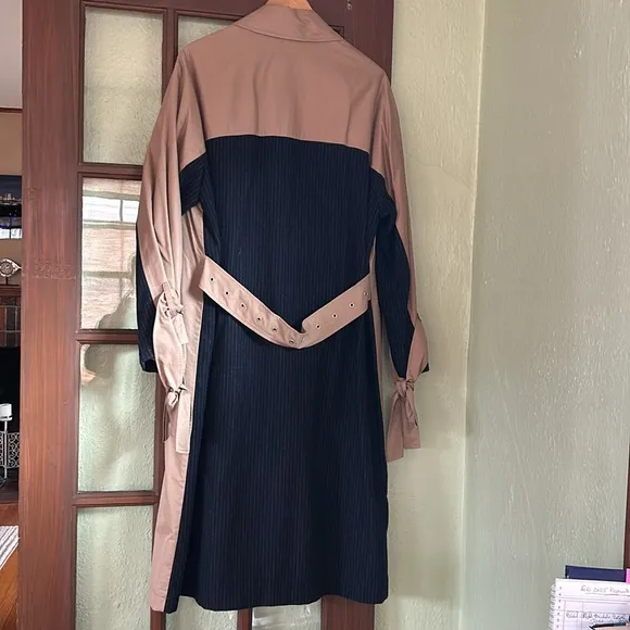 CHIC SPRING TRENCH_NWT $149! Zara Tan Double-Breasted Mixed Fabric Trench Jacket