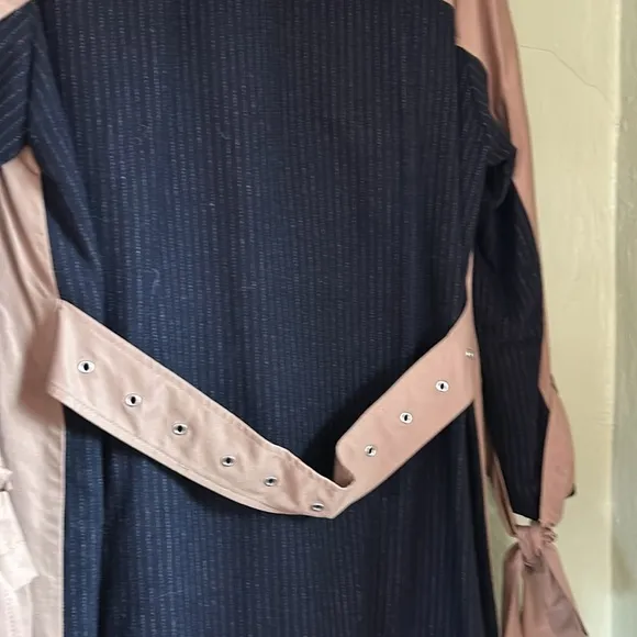 CHIC SPRING TRENCH_NWT $149! Zara Tan Double-Breasted Mixed Fabric Trench Jacket
