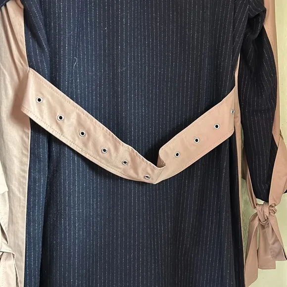 CHIC SPRING TRENCH_NWT $149! Zara Tan Double-Breasted Mixed Fabric Trench Jacket