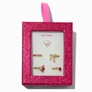 Claire's Club Holiday Box Rings - 5 Pack