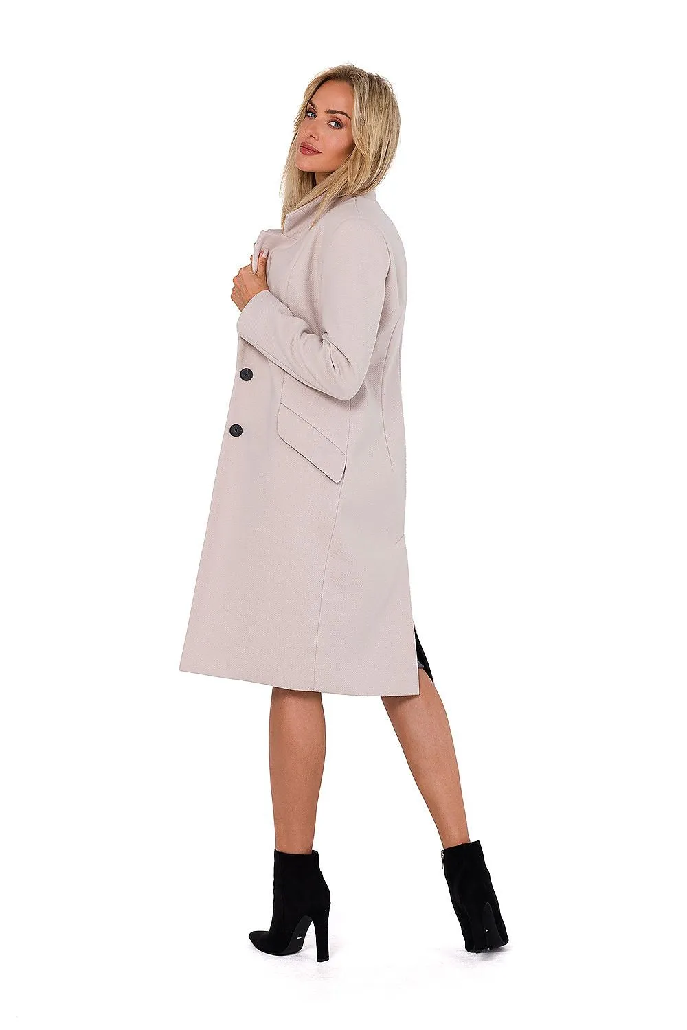 Classic Double-Breasted Fleece Coat