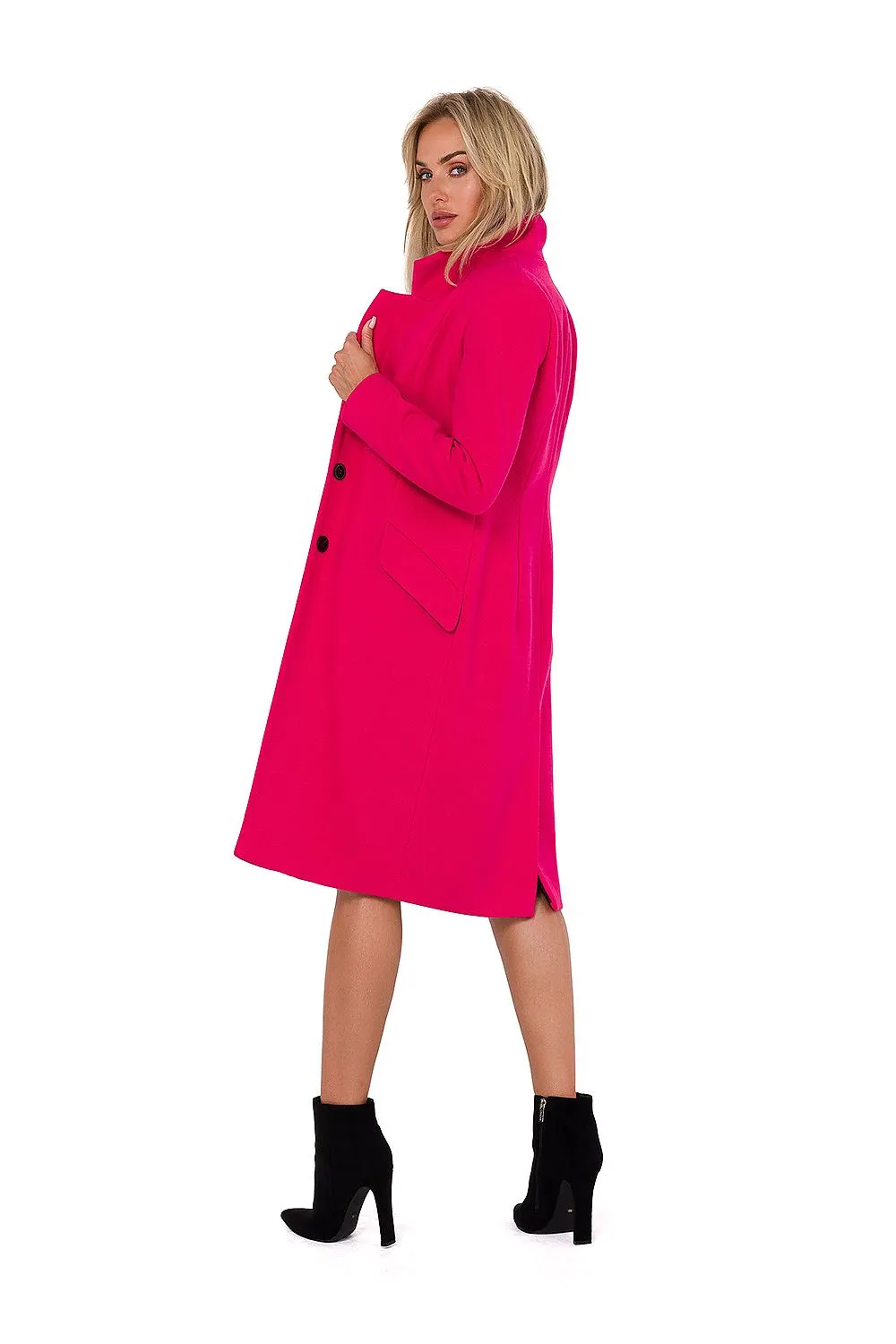 Classic Double-Breasted Fleece Coat