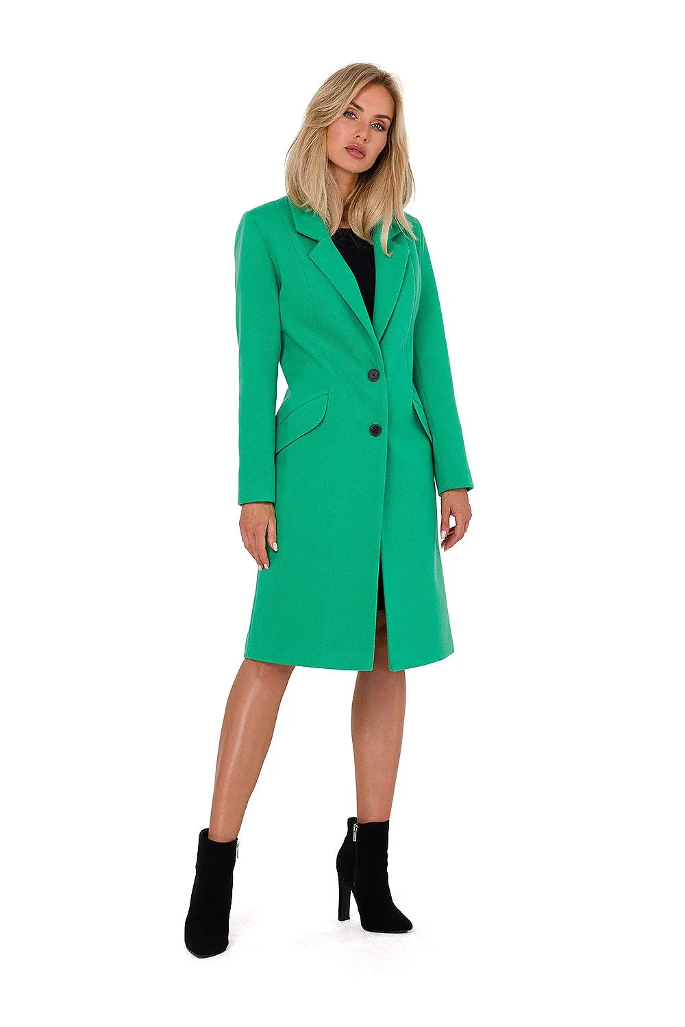 Classic Double-Breasted Fleece Coat