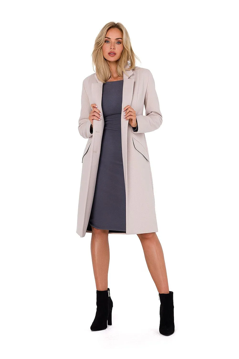 Classic Double-Breasted Fleece Coat
