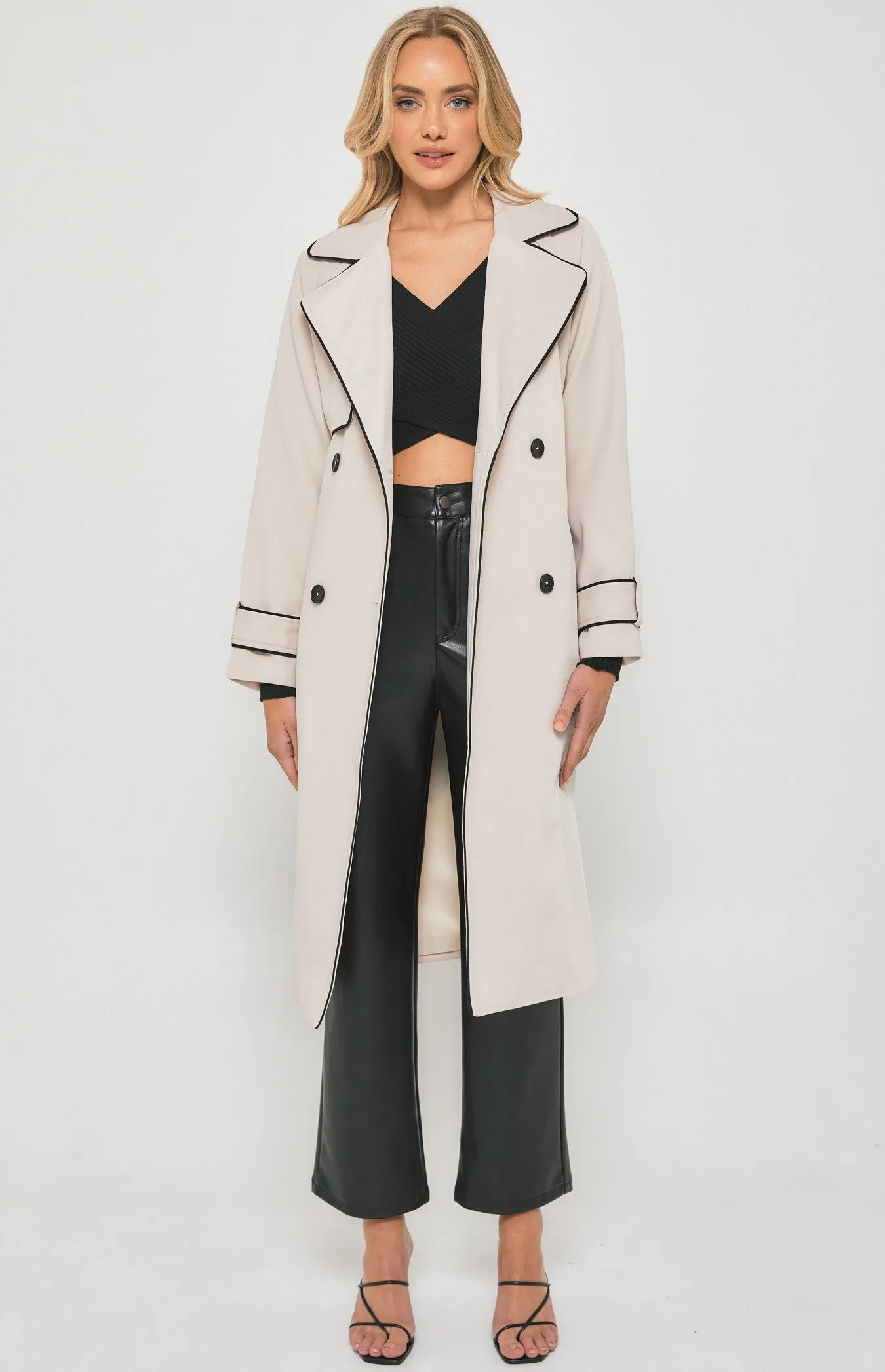 Contrast Trench Coat