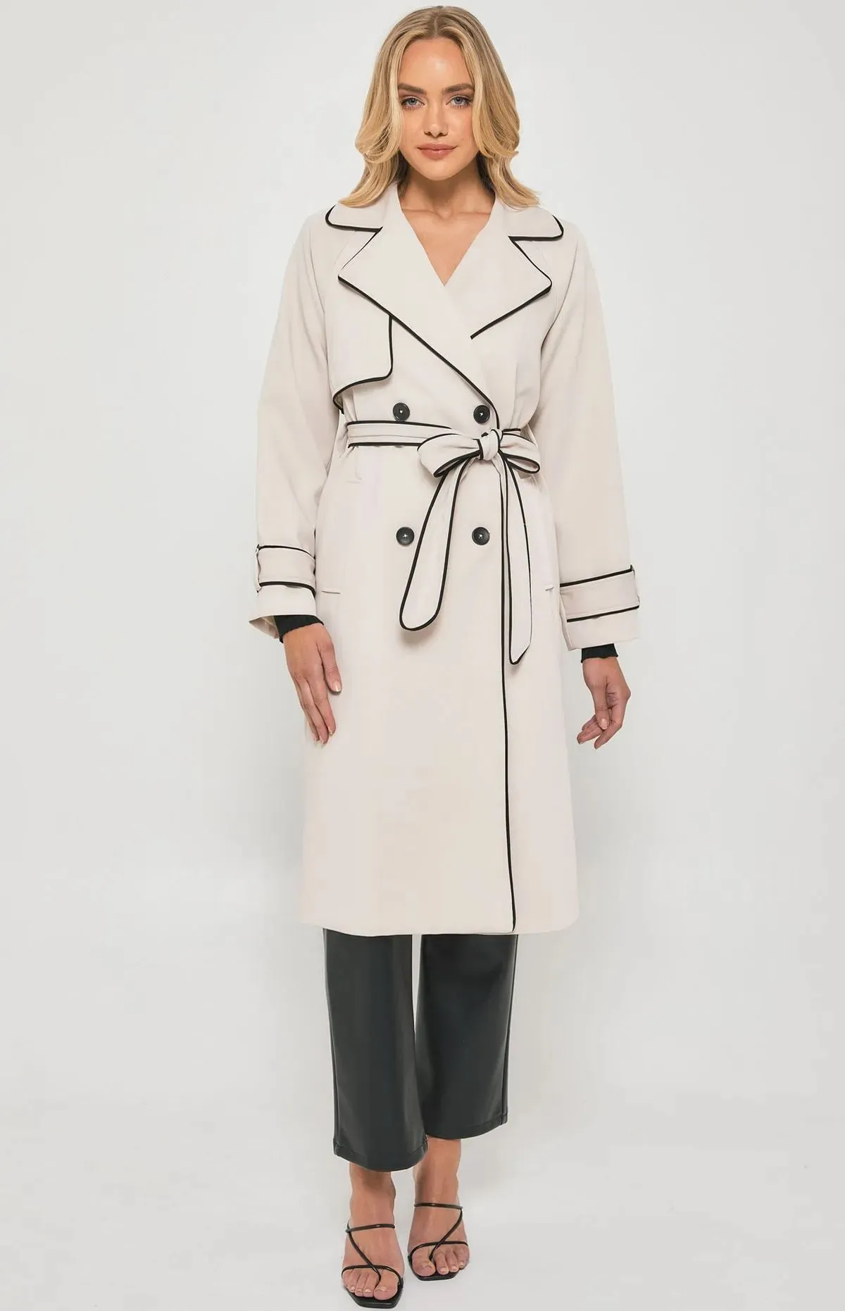 Contrast Trench Coat
