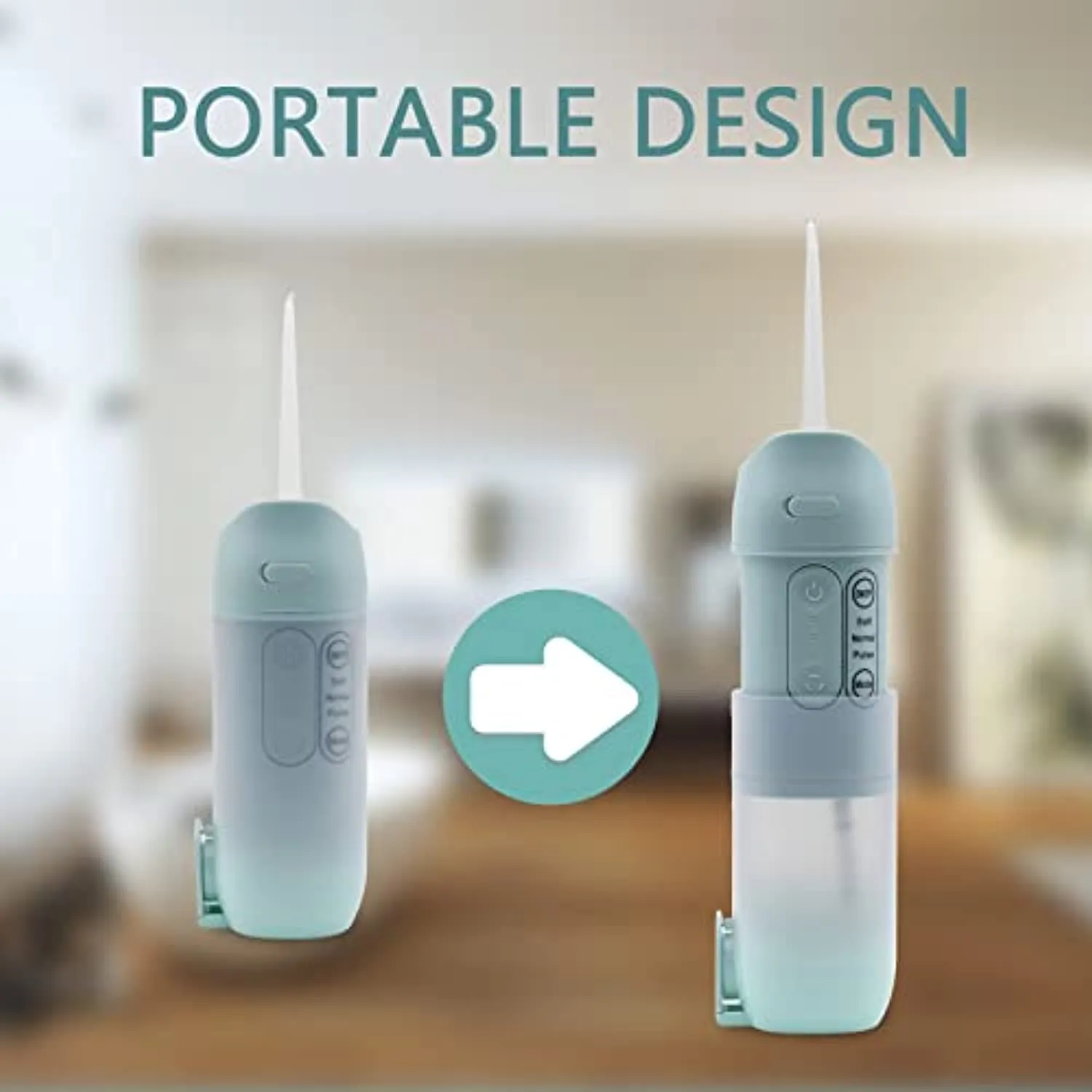 Cordless Water Flosser, Dental Oral Irrigator, MuralMax Professional 300ML Water Teeth Cleaner 3 Modes with 4 Replaceable Jet Tips & Detachable Water Tank for Home Travel Braces Bridges Care IPX7
