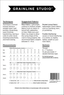 Cortland Trench Pattern 14-30 -- Grainline Studios
