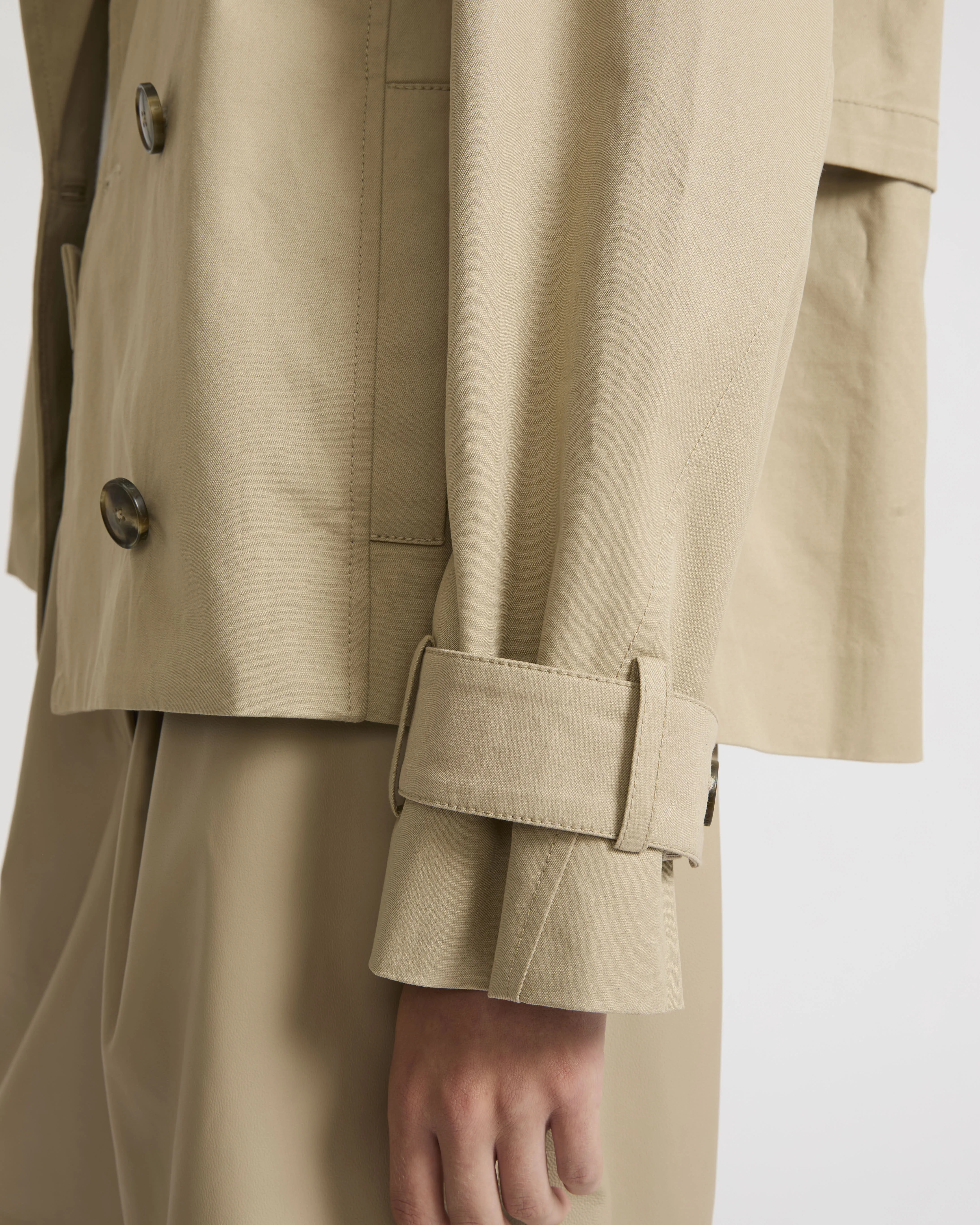 Cotton gabardine trench jacket