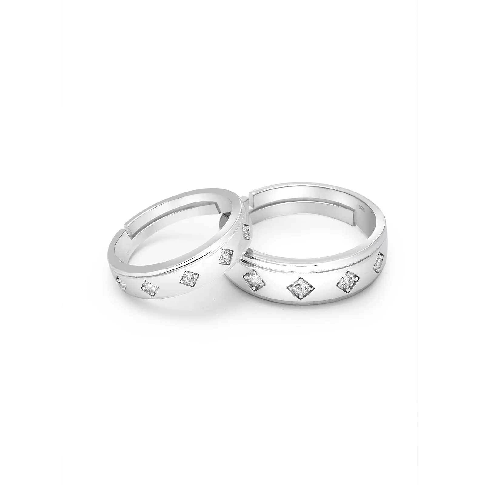 Couple Rings – Silver Band for Everlasting Love