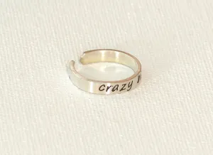 Crazy Bit@h Sterling Silver Toe Ring