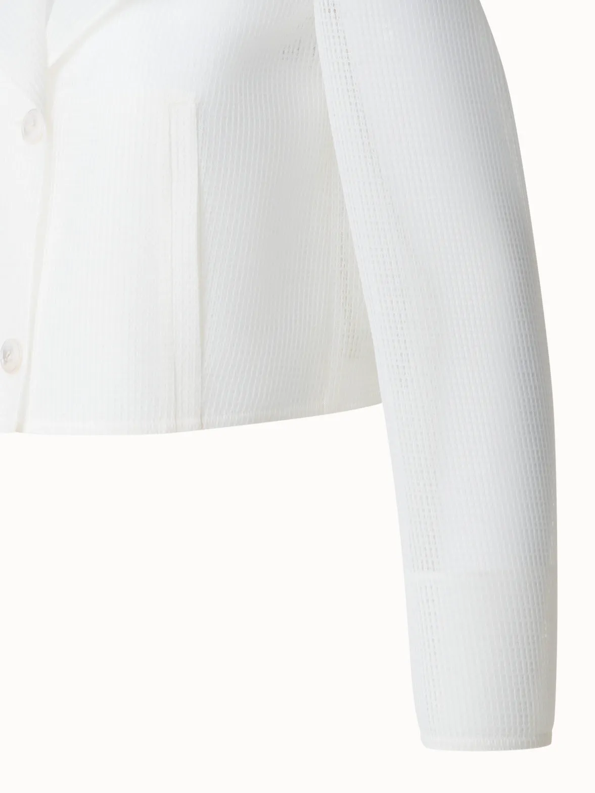 Cropped Jacket in Sheer Techno-Grid