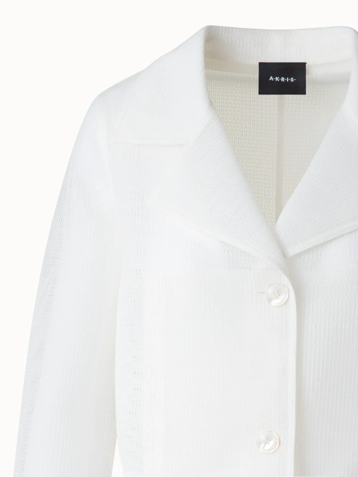 Cropped Jacket in Sheer Techno-Grid