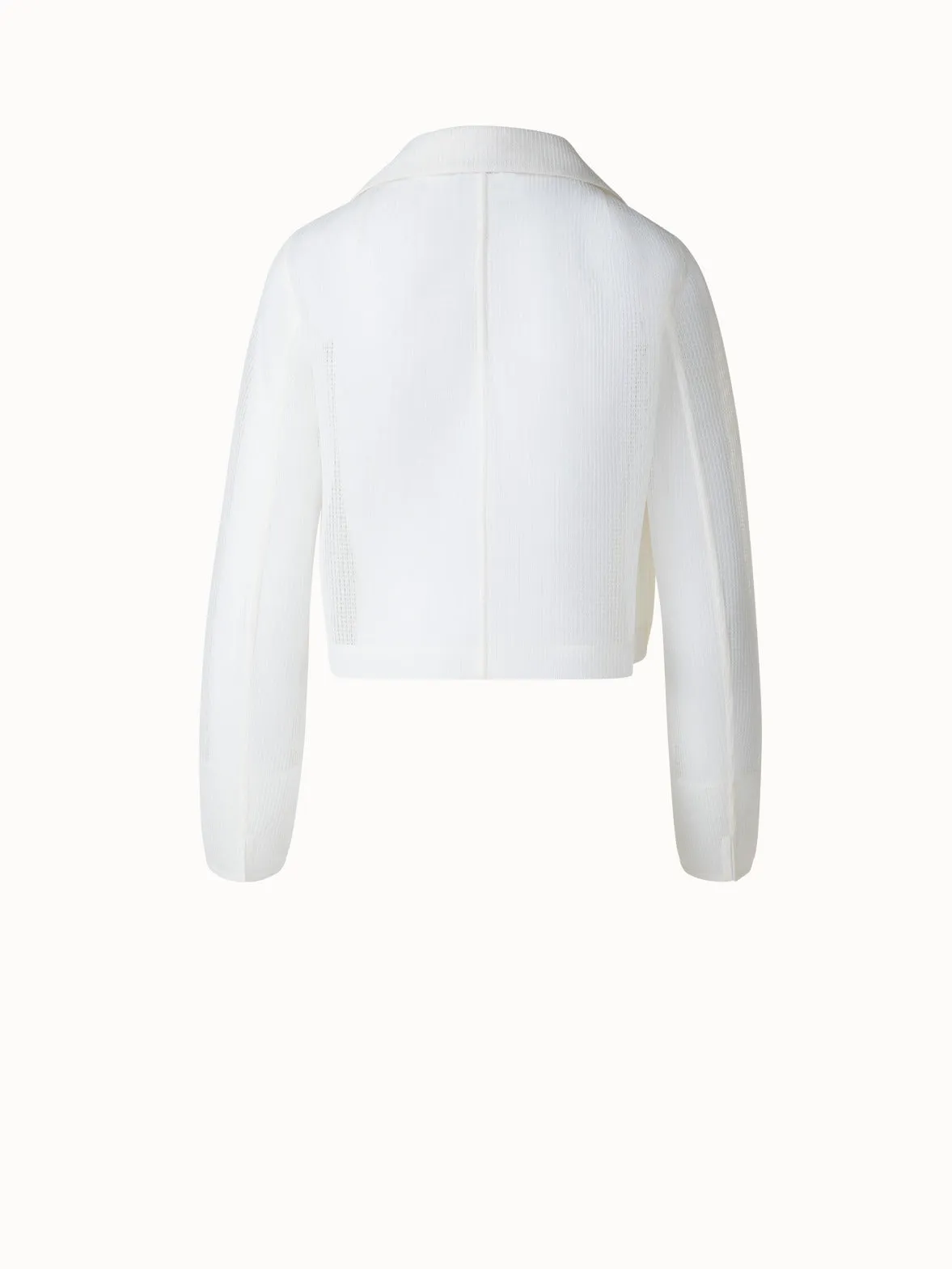 Cropped Jacket in Sheer Techno-Grid