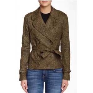 Current/Elliott Auburn Coat Army Leopard Trench