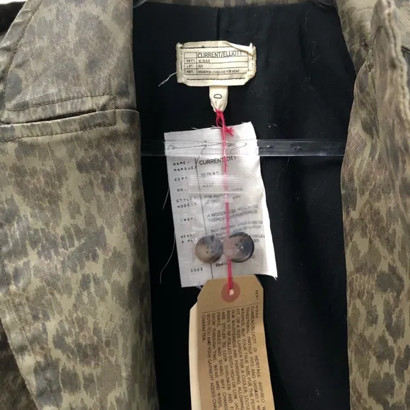 Current/Elliott Auburn Coat Army Leopard Trench
