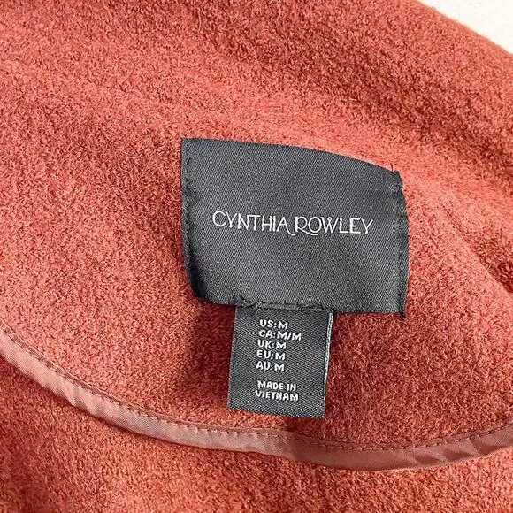 Cynthia Rowley Rust Burnt Orange Wool Blend Longline Duster Trench Vest M
