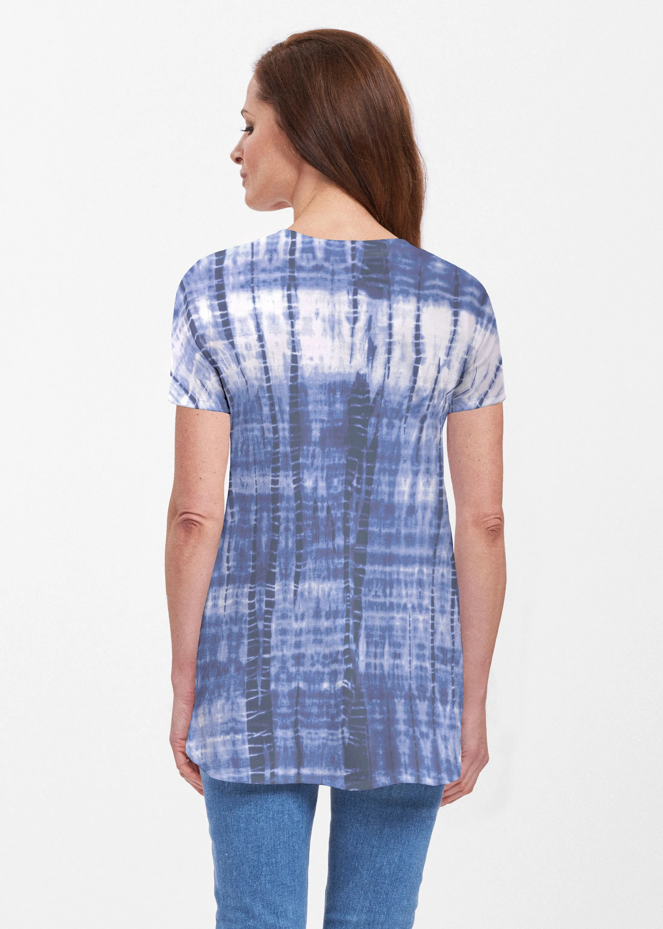 Denim Tie Dye (14230) ~ Butterknit Short Sleeve Tunic