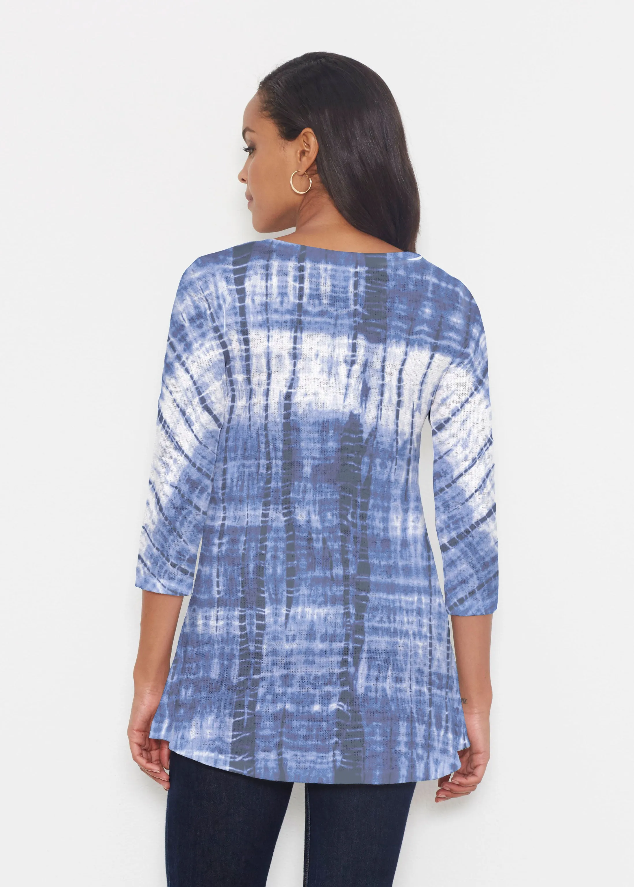 Denim Tie Dye (14230) ~ Katherine Hi-Lo Thermal Tunic