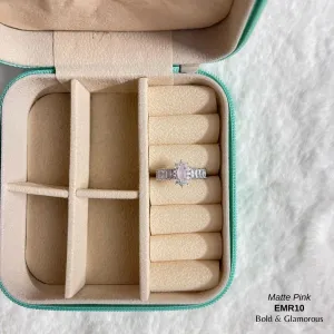 Diamond Cut SIlver Rings | EMR10 | Matte Pink