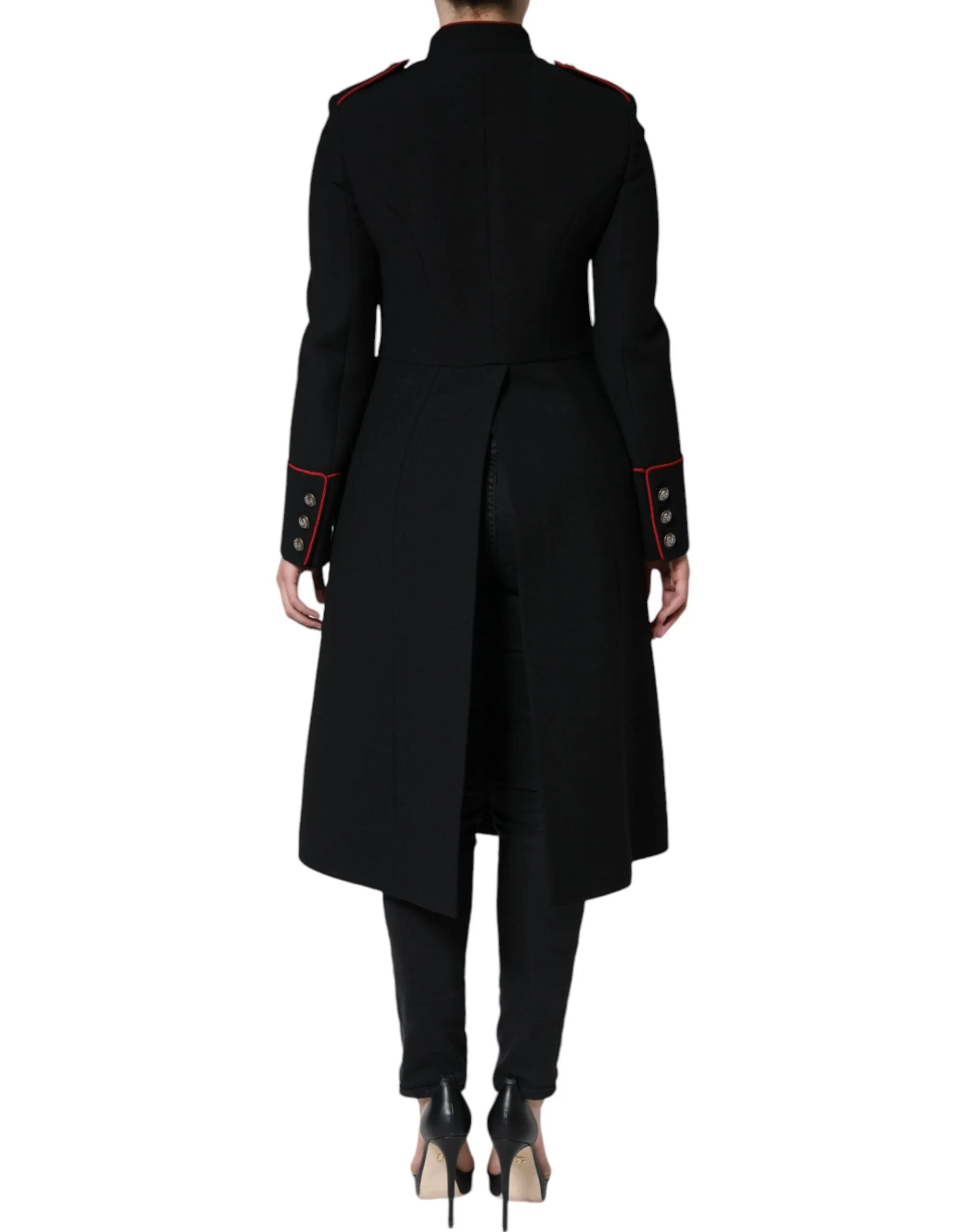 Dolce & Gabbana Black Single Breasted Trench Coat Jacket