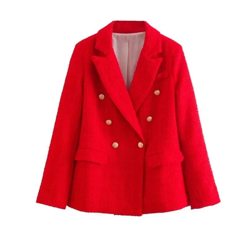 Double Breasted Button Up Casual Coat Women's Blazer