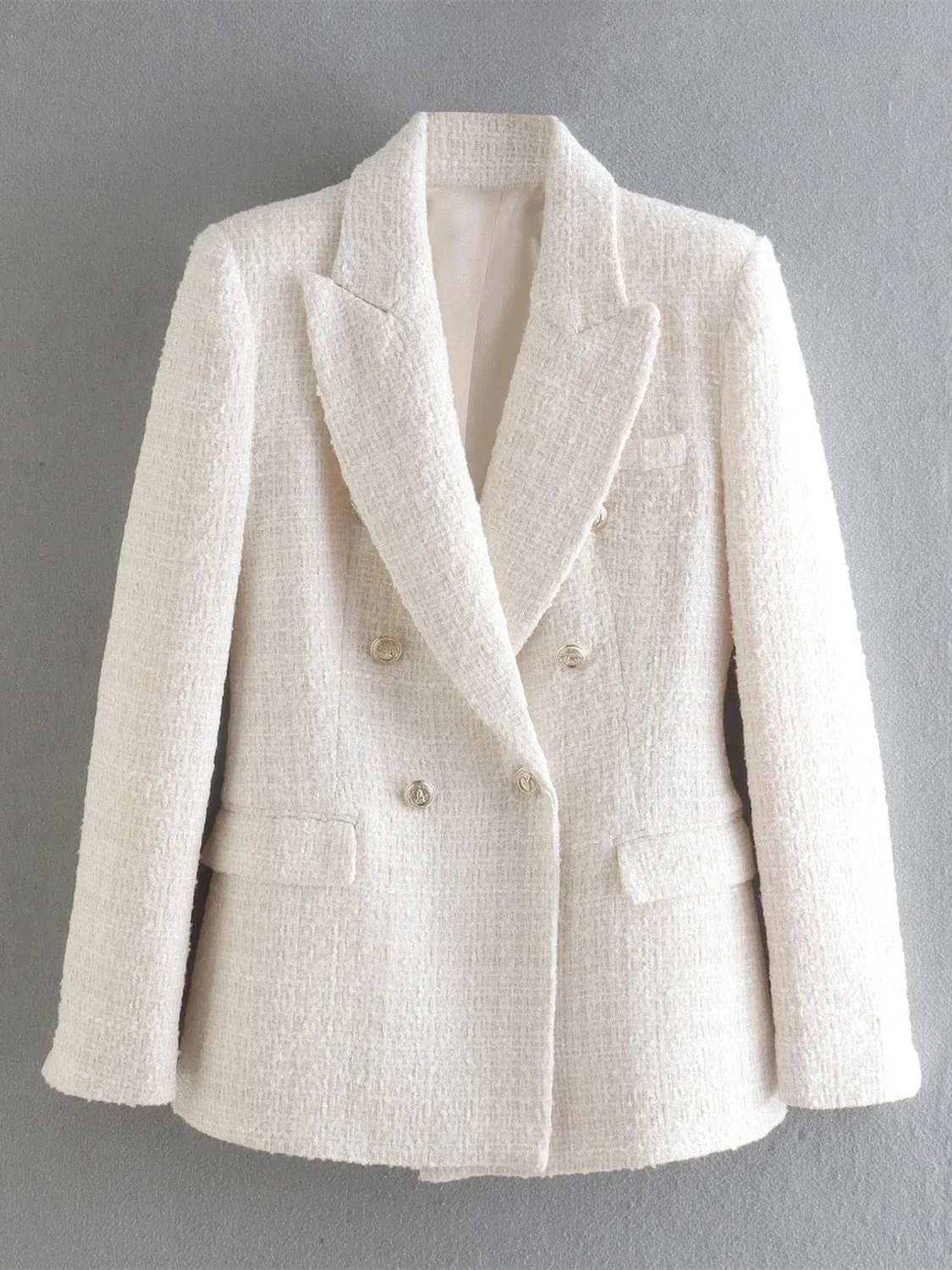 Double Breasted Button Up Casual Coat Women's Blazer