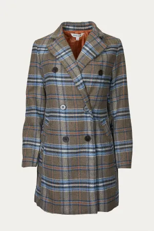DOUBLE-BREASTED CHECKED COAT