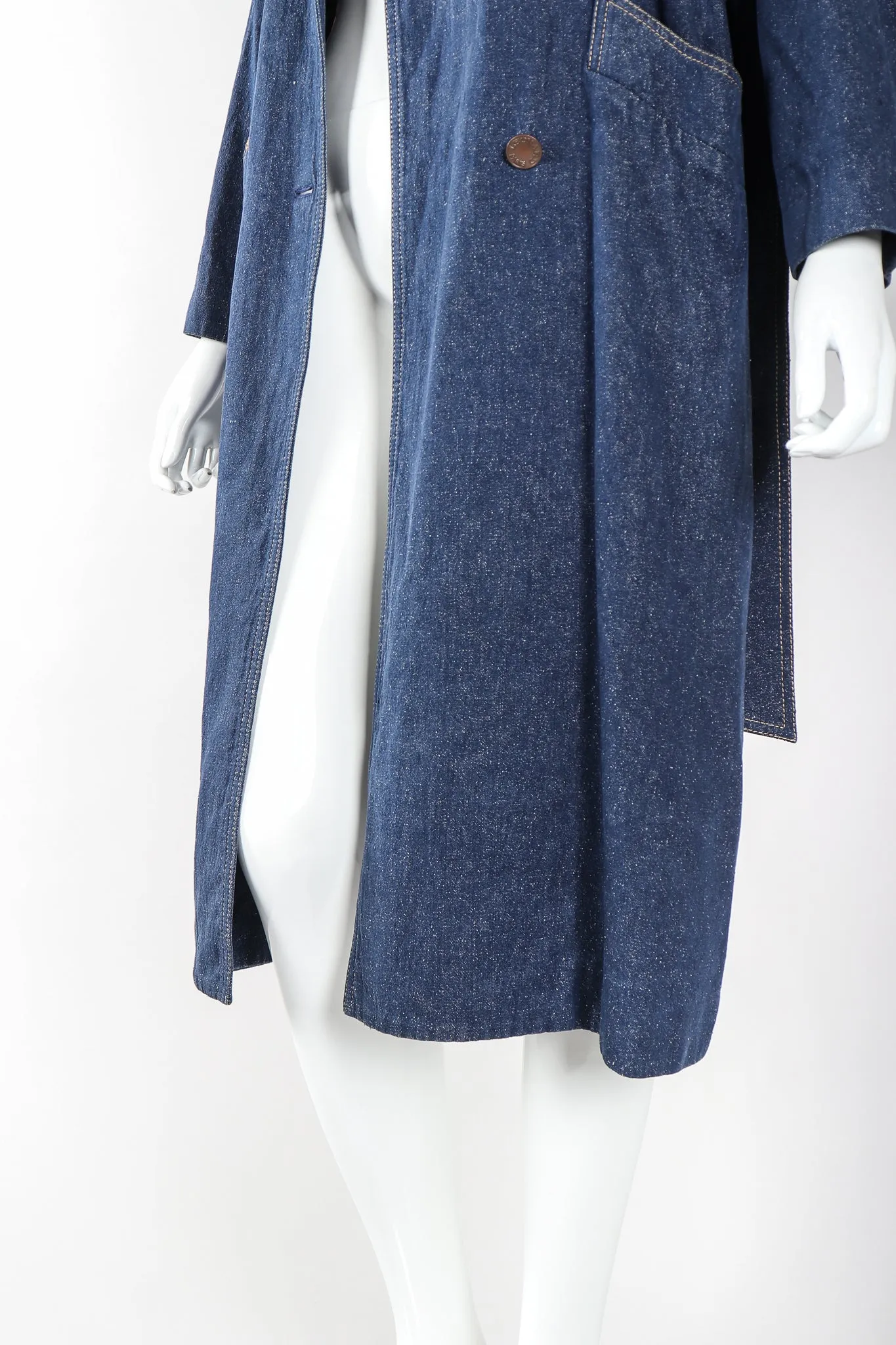 Double Breasted Denim Cocoon Coat