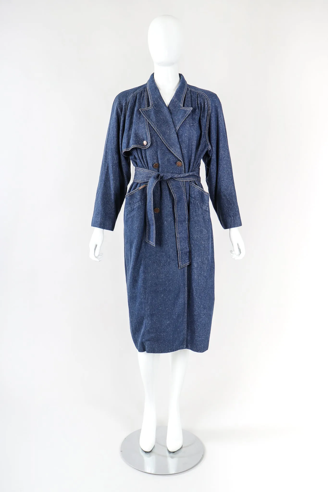 Double Breasted Denim Cocoon Coat