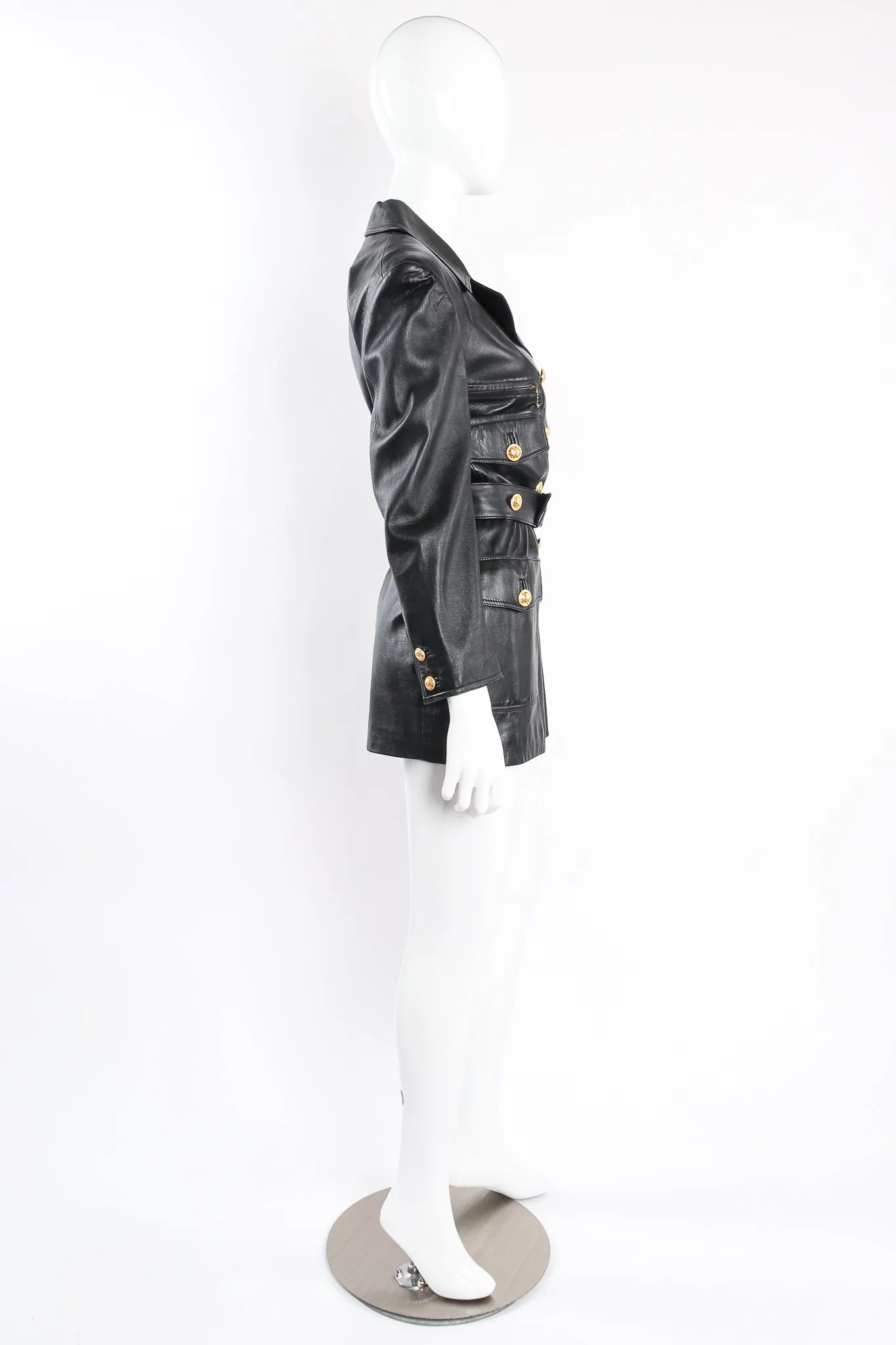 Double Breasted Leather Trench Coat