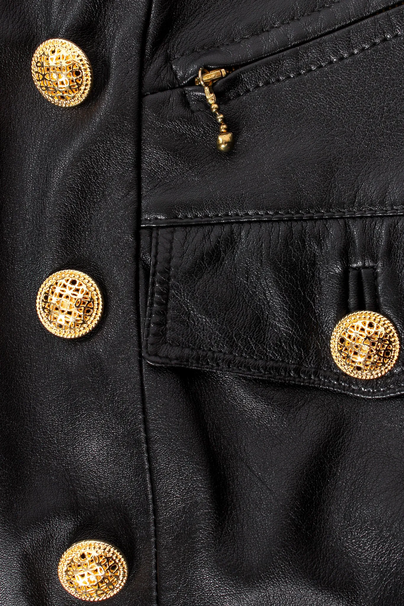 Double Breasted Leather Trench Coat