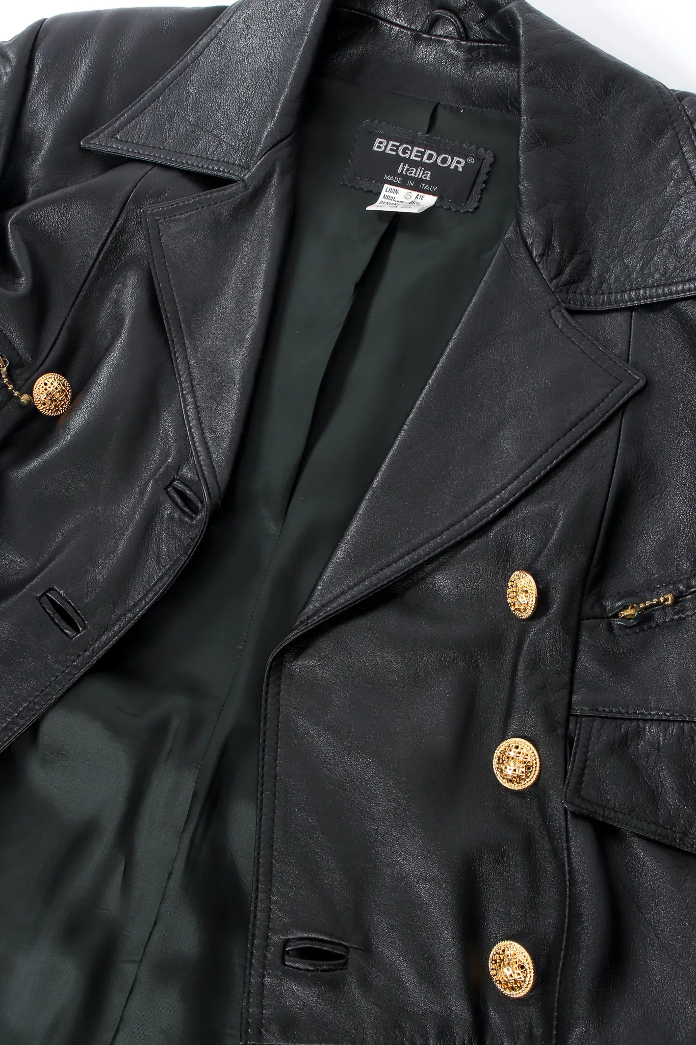 Double Breasted Leather Trench Coat