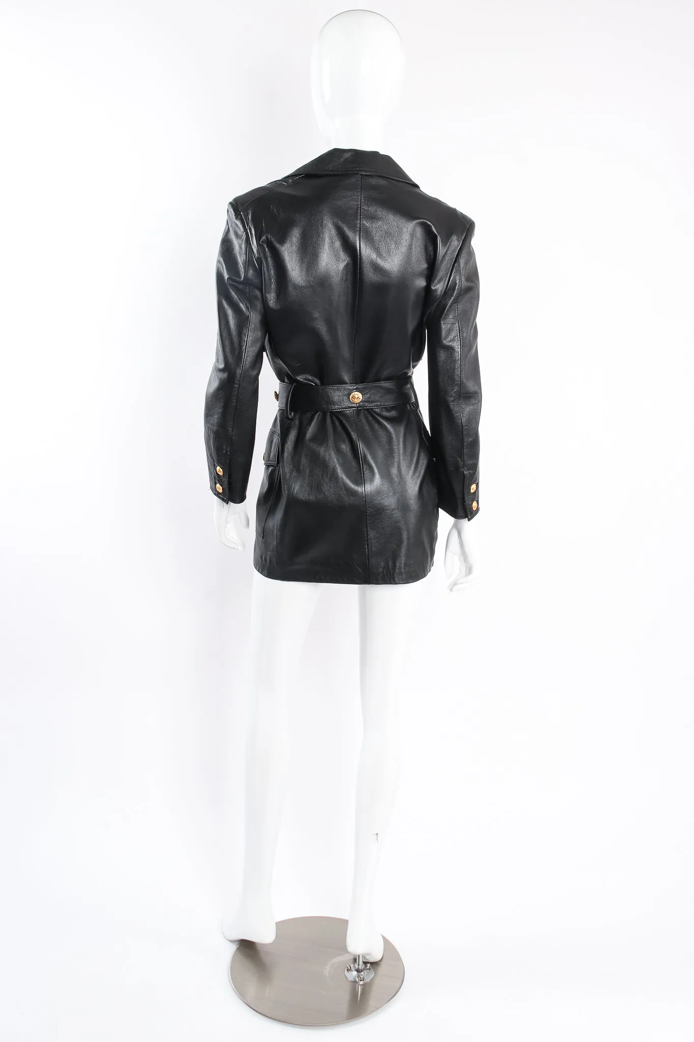 Double Breasted Leather Trench Coat