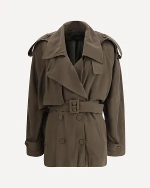 Double-breasted Short Trench Coat