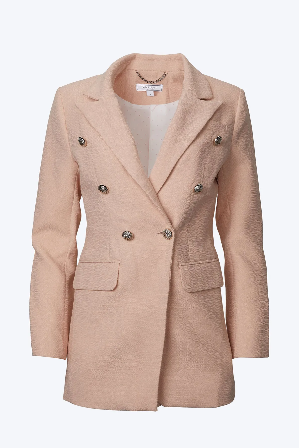 DOUBLE-BREASTED TEXTURED WOVEN BLAZER