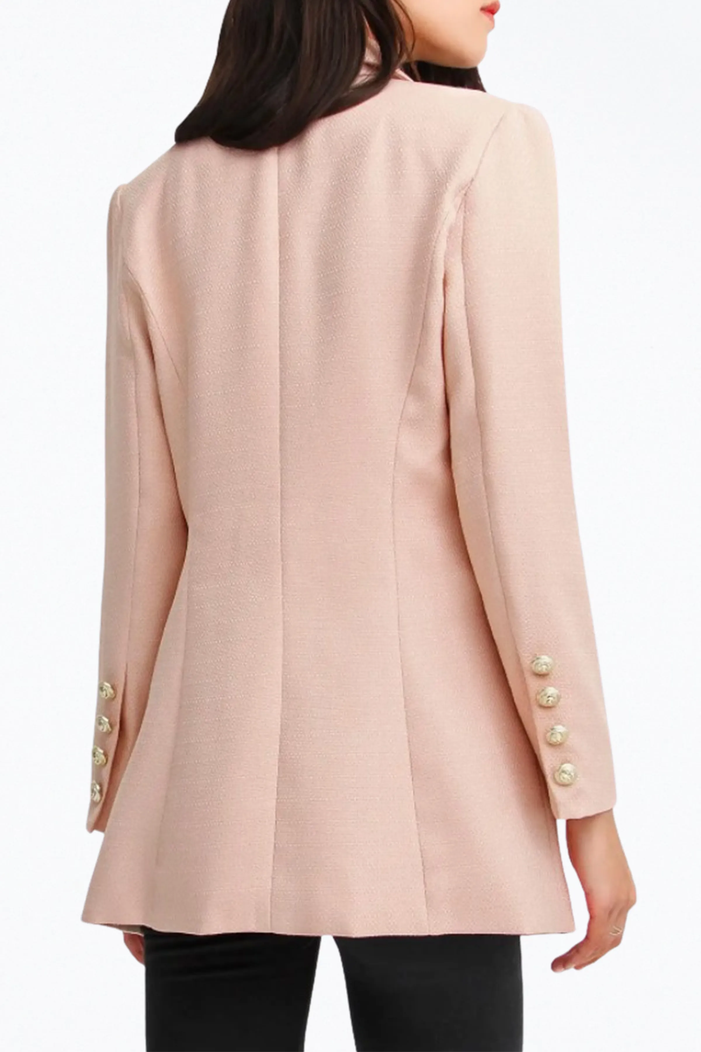 DOUBLE-BREASTED TEXTURED WOVEN BLAZER