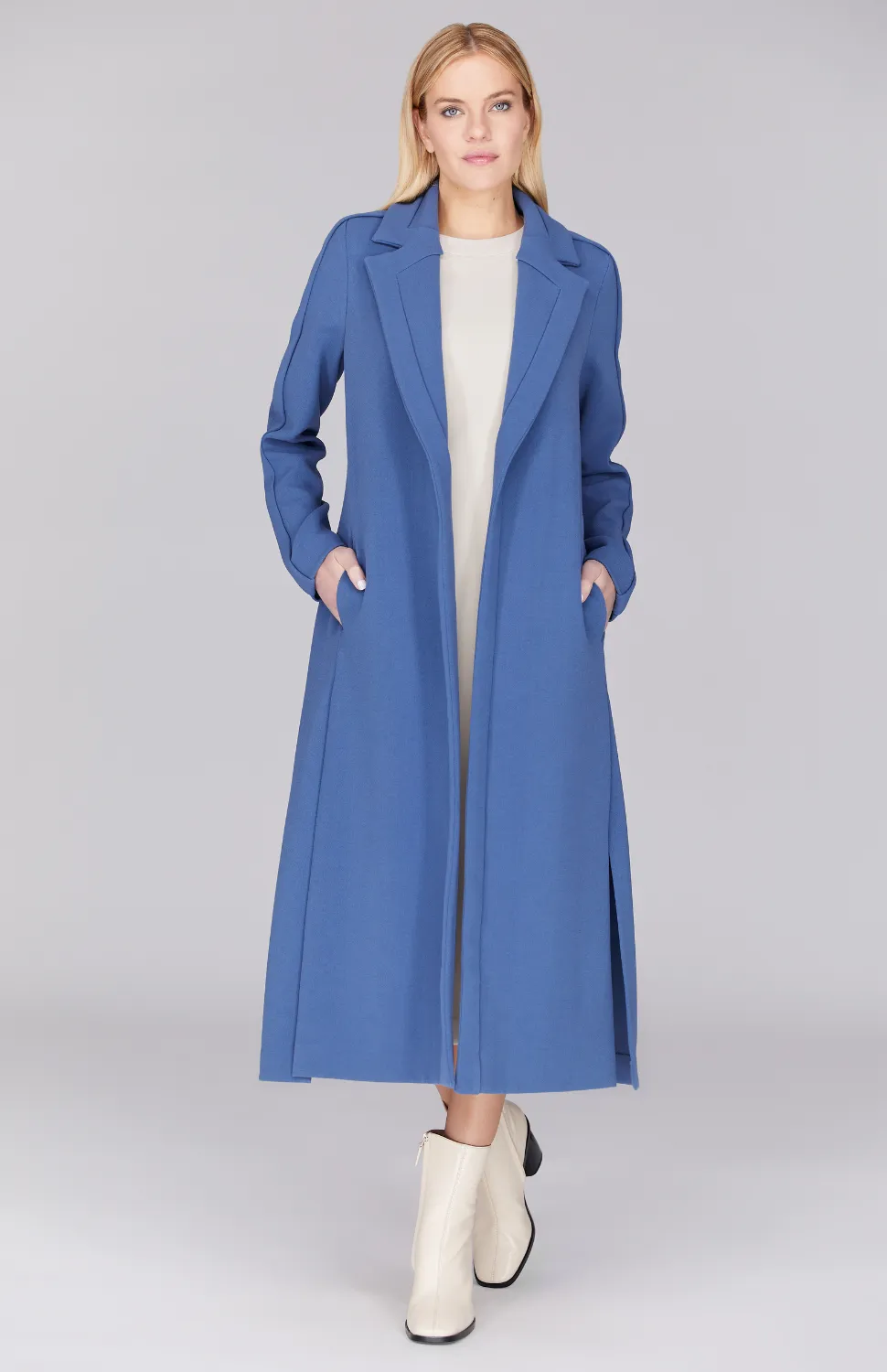 Double Face Trench Coat w/ Trim Detail